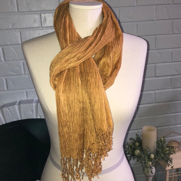 Long Mustard Yellow Scarf - Picture 3 of 3